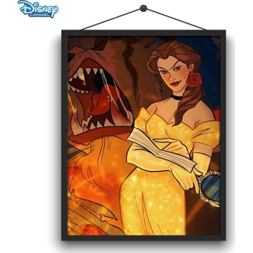 Disney 5D DIY Diamond Painting Princess Cool Wind Illustration Full Circle Diamond Embroidery Set Handicraft Home Decoration