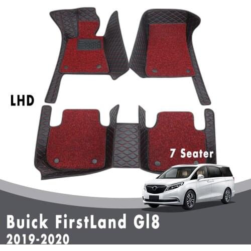 Car Floor Mats For Buick FirstLand Gl8 2020 2019 7 Seater Custom Double Layer Wire Loop Auto Interior Accessories Foot Pads Rugs