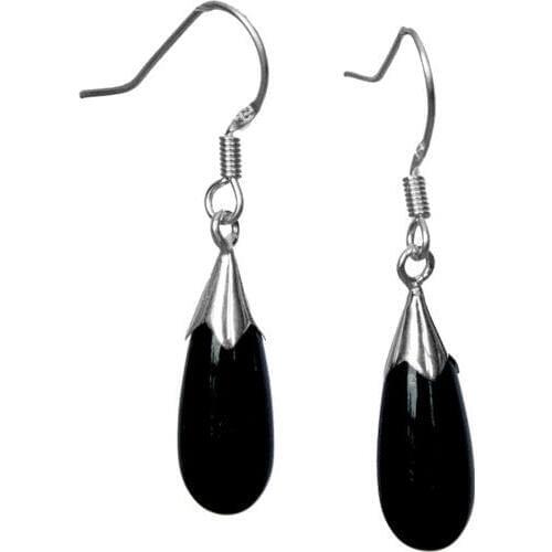 Lustre Pair black Natural Stone &925 Sterling Earring Natural bread big earringsWomen Party, Party, Luxury Dubai