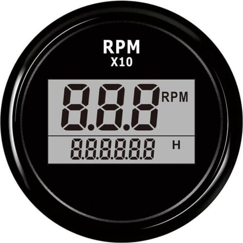 Boat LED Digital Tachometer Engine Hour Meter Marine Outboard RV RPM Meter Gauge