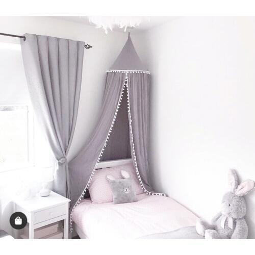 Cotton Baby Room Decoration Balls Mosquito Net Kids Bed Curtain Canopy Round Crib Netting Tent Photography Props Baby Bed Net