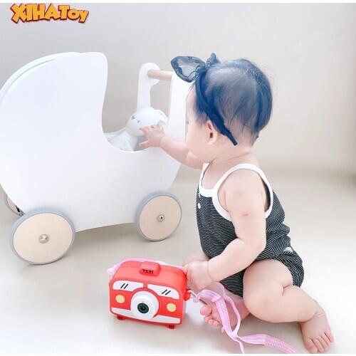 Wooden Toddler Walker Baby Shopping Cart Dolls Pram Safer Early Education Toy Photography Props Kids Room Decor INS