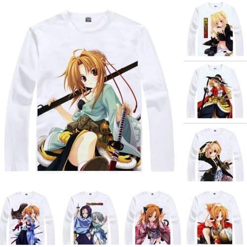 The Ambition of Oda Nobuna T-Shirts Men Long Sleeve Anime Shirt Nobuna Oda Daimyo of Owari Cosplay Motivs Women Kawaii Shirts