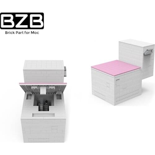 BZB MOC 45981 IQ Test Brain Sharp Turn 3D Toilet Puzzle Solving Box Building Block Model Kids Toys DIY Brick Parts Best Gifts