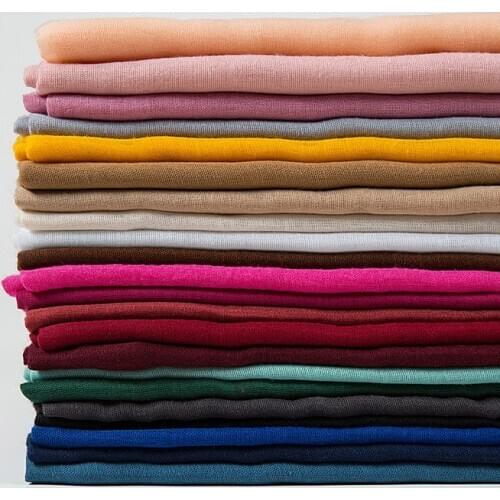 Cotton Hijab Scarf Women Muslim Crinkle Head Scarves Thin Shawls and Wraps Headband Femme Solid Color Winter Bandana Echarpe