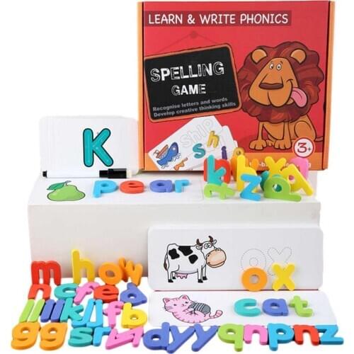 Spelling Words Games Educational Development Cognitive Toy English Letters Assemble Puzzle Montessori Game Toys Christmas Gifts