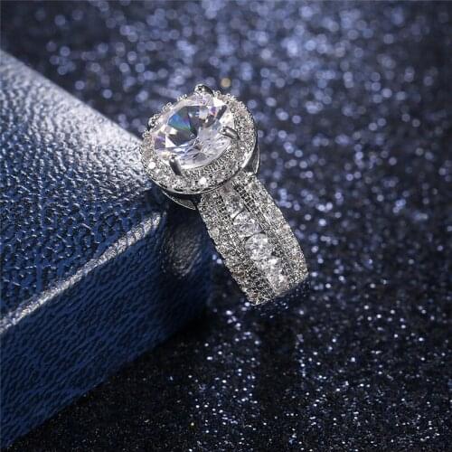 Classic Gypsophila Rings Inlaid Zircon All-Match Exquisite Charm Gift Women Fashion Party Creative Jewelry Wholesale