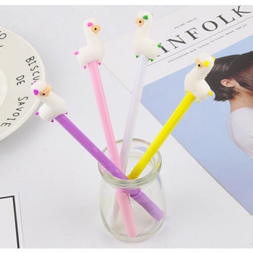 1 PCs Creative Stationery Alpaca Neutral Pen Cute Learning Office Black Waterborne SignatureCartoon Kawaii School Supplies Pen