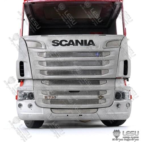 LESU Metal Front Face Bumper for 1/14 TAMIYA RC Scania R730 Tractor Truck DIY Model Car