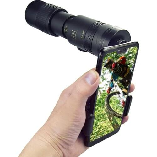 4K 10-300X40MM Super Telephoto Zoom Monocular Telescope Waterproof for Smart Phones Bird Watching/Hunting/Camping