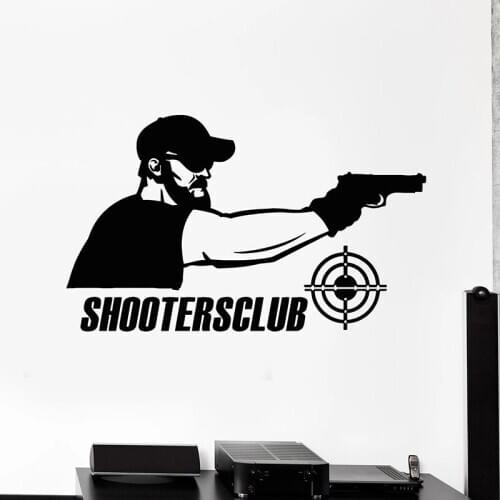 Shooter Target Wall Decal Shooters Club Gun Shooting Range Interior Decor Logo Window Vinyl Sticker Leisure Sport Wallpaper E759