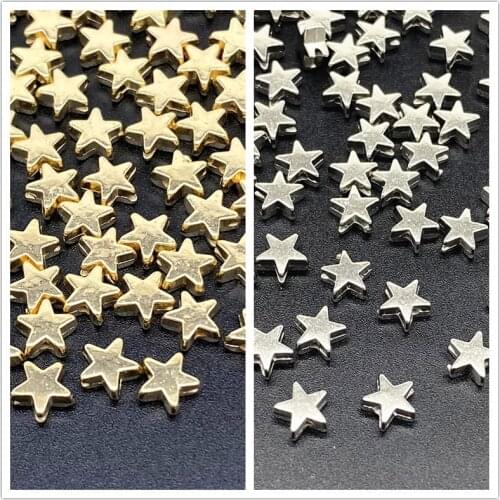 About 6mm Gold Silver Color Star Bead Loose Spacer CCB Acrylic Beads DIY Jewelry Making Findings Charm Beads