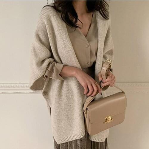 Fall 2021 Women Clothing Oversize Womens Sweaters Autumn Vintage Loose Winter Sweater Knitted Women Cardigan Knit Button Maxi