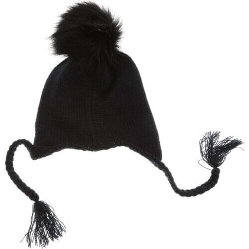 Autumn Winter kids hat Parent-child Hats Boys And Girls Cute Warm Wool Ball Knitted Hat Fashion Pearl Lace Ear Cap