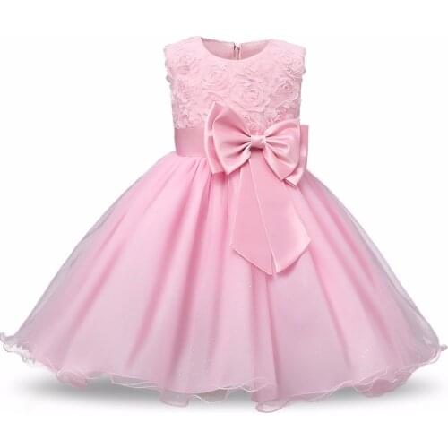 Girls princess dresses Bowknot Flower Tutu Wedding Birthday Party Dresses For Girls Childrens Clothes Teenager dresses