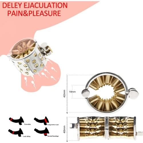 KALIS TEETH 4 Rows Spikes Cock Penis Ring CBT Chastity Belt Device Ball Stretcher Scrotum Pendant Male Torture Sex Toys For Men