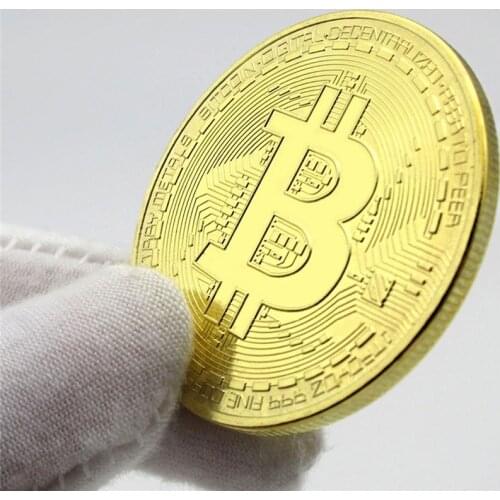 Gold Plated Bitcoin Coin Collectible Gift Casascius Bit Coin BTC Coin Art Collection Physical Gold Commemorative Coins