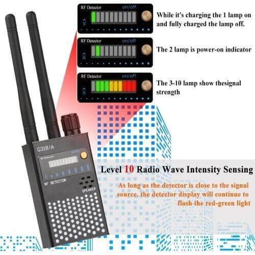 Professional Detector 2 Antenna Anti Spy RF CDMA Signal Finder For GSM Bug GPS Tracker Wireless Camera Eavesdropping
