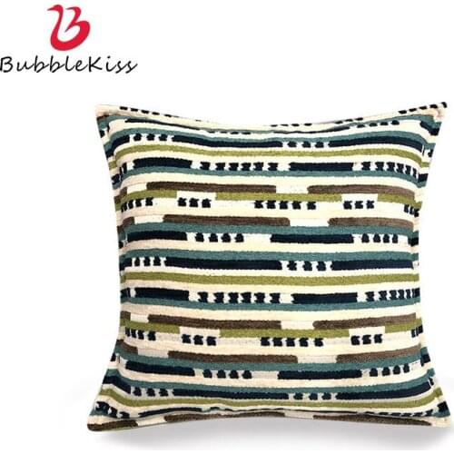 Bubble Kiss Cushion Cover Color Strip Thicken Sofa Backrest Cover Living Room Home Decor Bedroom Bedding Bay Window Pillowcase