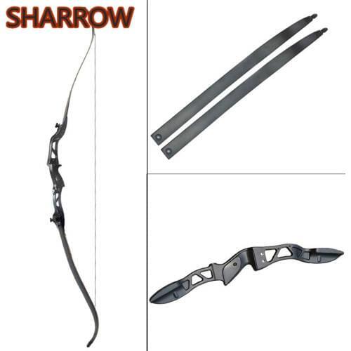1Pc 66" 24lbs-36lbs Takedown Recurve Bow Longbow Right Hand Adult and Beginner Alloy Riser Target Competition Shooting Archery