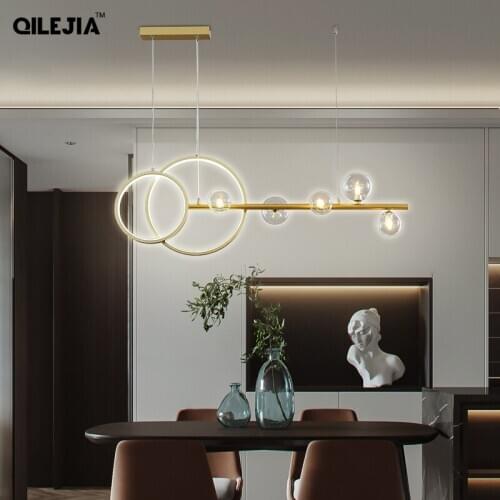 Modern G4 LED Pendant Lights For Kitchen Dining Room Parlor Loft Gold Black Hanging Lamps Home Deco Lighting Fixture AC 90-260V