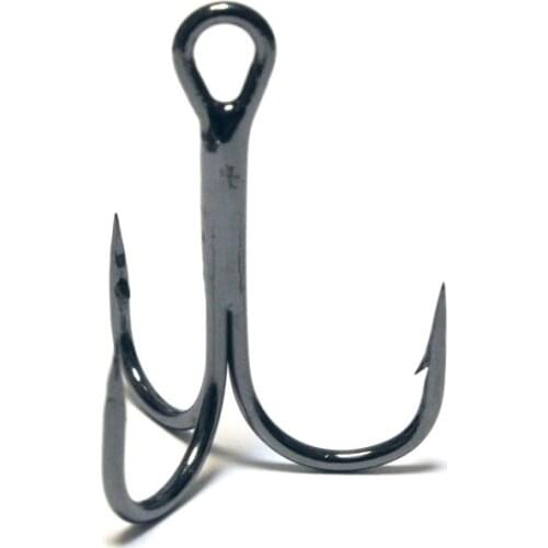 Size #8 #6 #4 #2 Black Nickle Round Bend High Quality Treble Fishing Hooks Hard Bait Bass Walleye Crappie Fishing Tackle FH1HP30