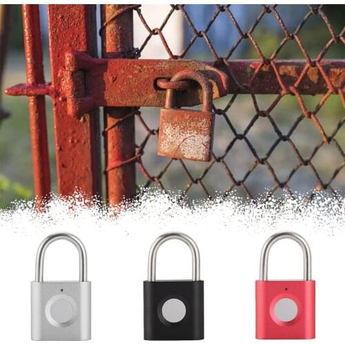 Smart Fingerprint Keyless Door Lock USB Rechargeable Padlock 1/2Pcs Quick Unlock Zinc Alloy Metal Self Developing Chip