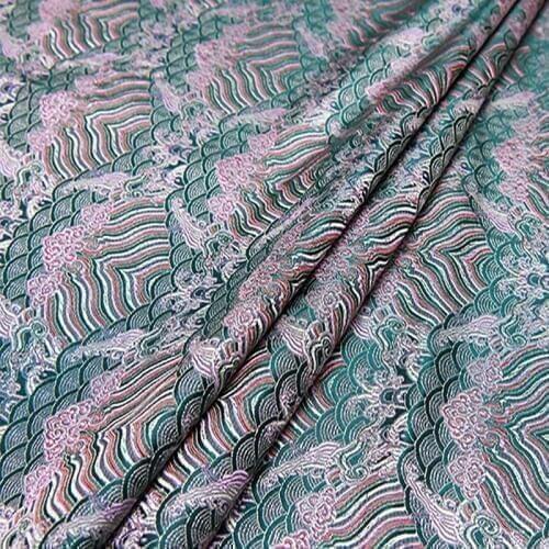 HLQON wind style jacquard felt fabric african satin silk fabric for patchwork,wedding dress,upholstery sewing fabric by meter