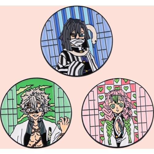 ZF3496 Anime Demon Slayer Figure Hard Enamel Pin Badge Backpack Bag Collar Lapel Pins Decoration Jewelry Gifts For Friend
