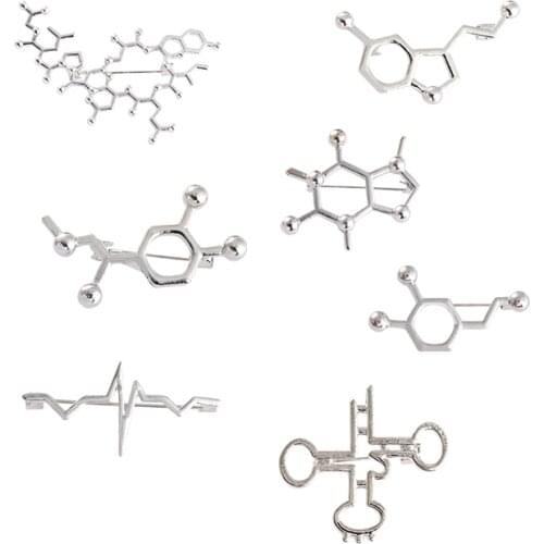 Material Chemical Structure Hard Enamel Pins Collect Organic Chemistry Metal Cartoon Brooch Backpack Collar Lapel Badges