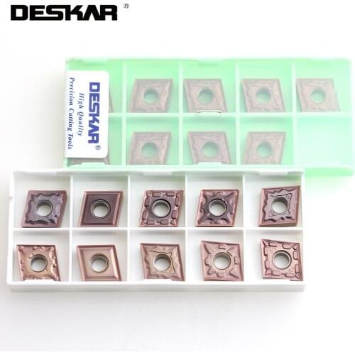 10PCS DESKAR CNMG120404 CNMG120408 MA MS MQ LF6118 Carbide Inserts CNC Lathe Turning Tools For Stainless Steel