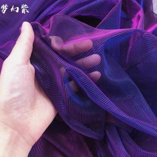 1Y 2020 NEW Laser Symphony Hollow Mesh Fabric Semi-transparent Texture DIY Dress Discoloration Wedding Veil Design Fabric G0333
