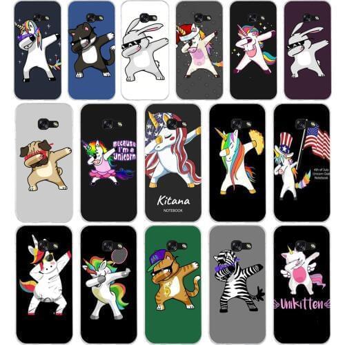 54AA Pandas Unicorn fundas Capinha Etui Soft Silicone Tpu Cover phone Case for Samsung A3 A5 A7 A8 2016 2017 2018 A50