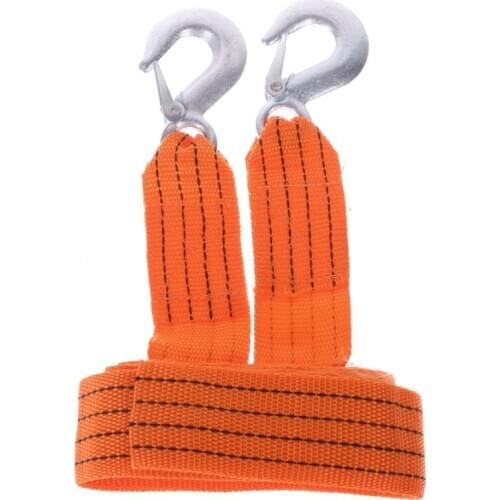 Car Van 4M 3 Ton Tow Towing Pull Rope Strap Hooks Heavy Duty Road Recovery New E7CA
