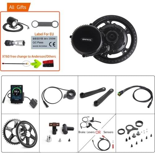 Bafang/8FUN 48V 500W BBS02B Mid Drive Motor Electric Bicycle Conversion Kits 68-73mm E-bike 8FUN Powerful Engine 44T - 52T