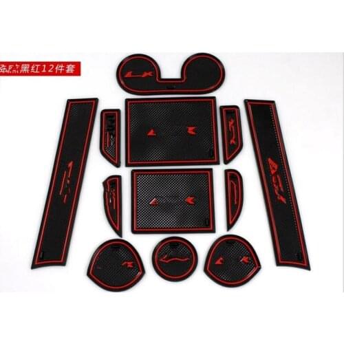 Free shipping Non- slip Interior door pad/cup mat door gate slot mat for Mitsubishi ASX 2013 2014 auto accessories