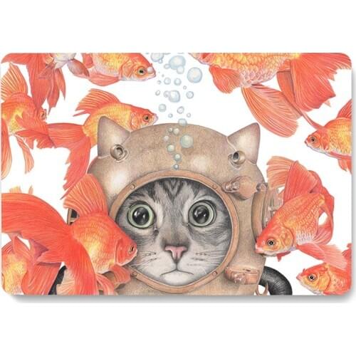 Cat Fish Pattern Laptop Case For MacBook Retina Air 11 12 13.3 New Pro 15.4 16 inch Cover shell