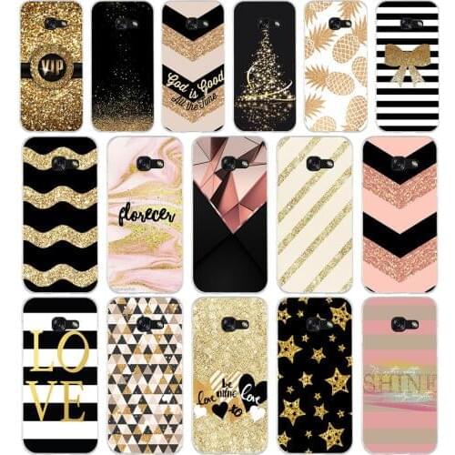 36A gold pink black Glitter Wave point dot Unique Soft Silicone Tpu Cover phone Case for Samsung A3 A5 A7 A8 2016 2017 2018 A50