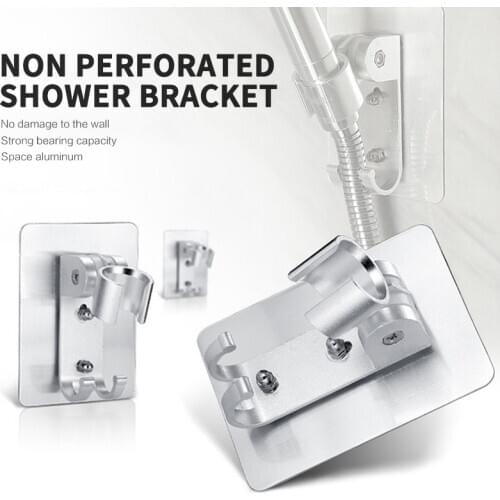 Punch-free Shower Nozzle Fixed Adjustable Shower Bracket Shower Head Bracket Space Aluminum Shower Bracket Bathroom Fixture 2020