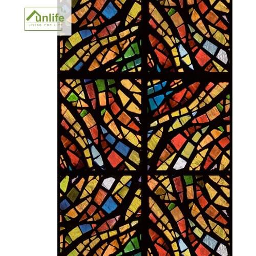 Funlife® Abstract Geomery Glass Membrane Film Forsted Glass Stickers Protect Privacy Self-Adhesive Easy to Clean Window Stickers