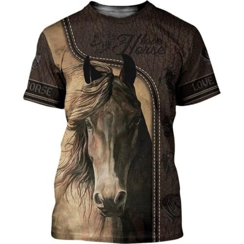 CLOOCL Love Horse Series T-shirts Newest Animal 3D Print Men Clothing Short Sleeve Casual Tops Unisex Harajuku Streetwear