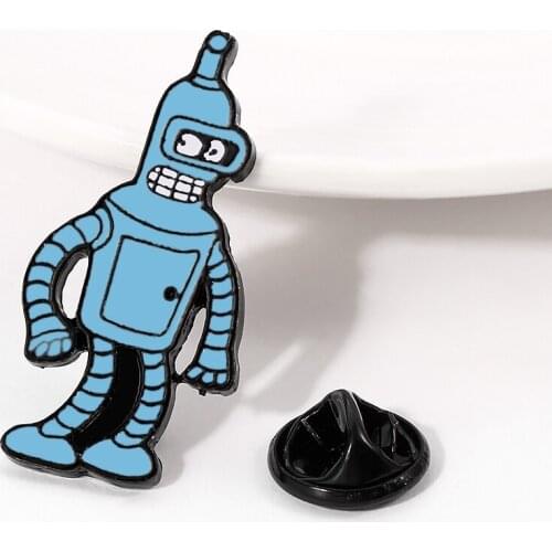 Alien Robot Fashion Cute Cartoon Enamel Brooch UFO Future Strange Lapel Pins For Boy Girl Jackets Coat Chic Gift For Child