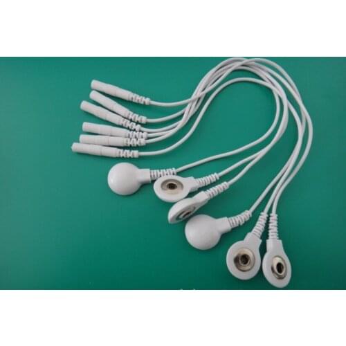 2mm pin to 3.5mm snap electrode connecting line cable for tens unit therapy massager gel electrode pad conductive paste patch
