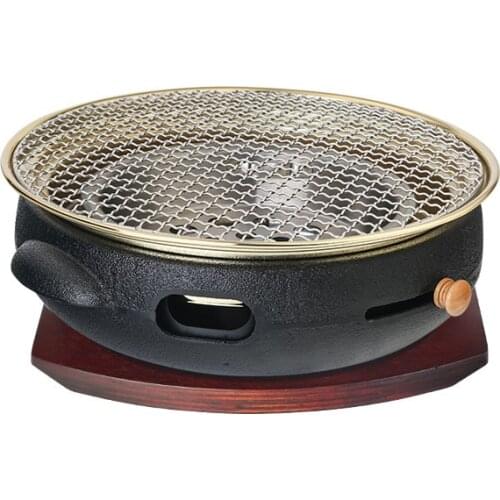 Korean barbecue charcoal grill, cast iron charcoal stove, smoke exhaust and counter basin