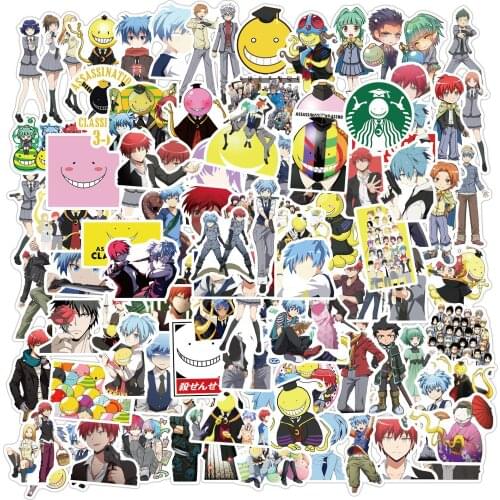 Japanese Anime Assassination Classroom Aesthetic Sticker Personality Motorcycle School Office Stationery Decoration 100PCS