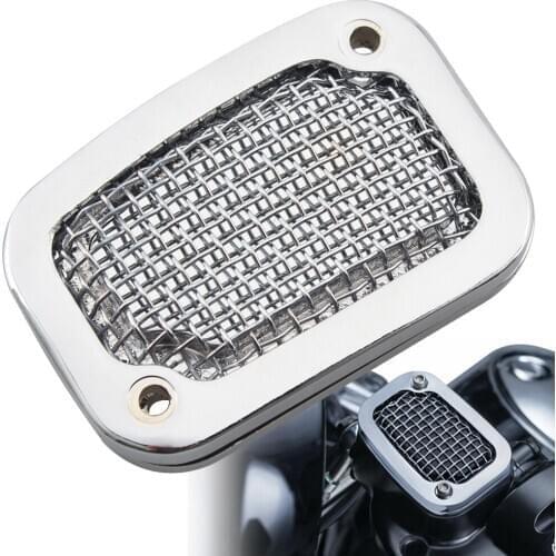 Chrome Front Brake Fluid Reservoir Cover Master Cylinder Cap For Harley Softail Fat Boy Lo FLSTFB CVO Breakout Heritage Motor