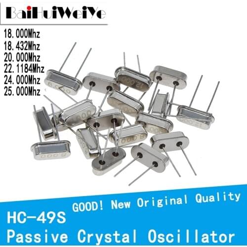 10PCS/LOT HC-49S Quartz Crystal Resonator Passive Oscillator HC 49S 18.000Mhz 18.432Mhz 20.000Mhz 22.1184Mhz 24.000Mhz 25.000Mhz