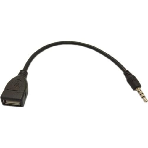 Hot selling 3.5mm male to usb female cable adapter audio aux Jack Male converter Charge Cable