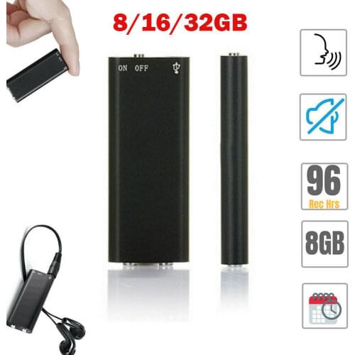 Mini USB Pen Voice Activated 8/16/32GB Digital Audio Voice Recorder Mp3 Player 192Kbps Recording WR Digital