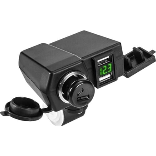 Motorcycle USB Charger Quick Charge Plug Kit for tablet GPS 4.2A Switch On/Off Waterproof Phone Charger Socket Dual Usb 12V 24V